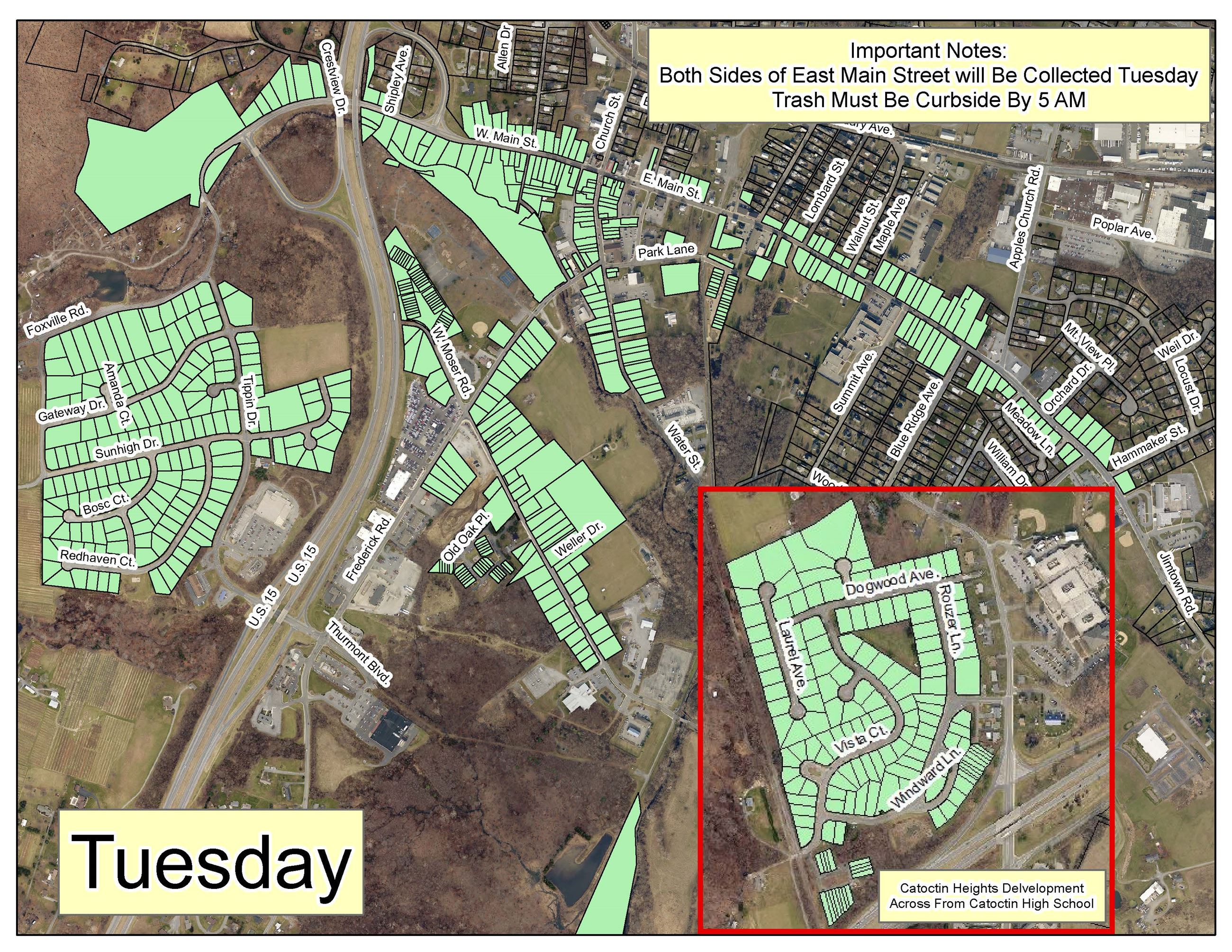 Trash Pickup Map Tuesday Final